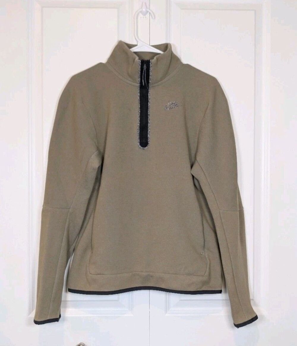 Nike‎ Sportswear Tech Fleece 1/4 Quarter Zip Pullover Medium Olive Men's Size S